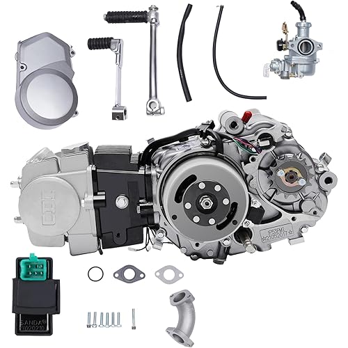 140CC 4-Stroke Horizontal Racing Engine, 140CC Single-Cylinder Horizontal Motorcycle Dirt Kick Starter Bike Motor Pitbike for Honda CRF50 CRF70 XR50 Z5 Dirt Pit Bike Sprocket 15T 428 17MM