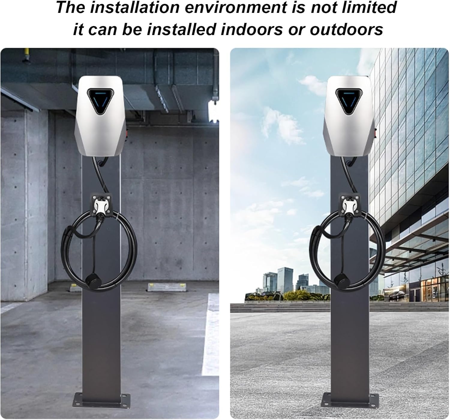 Heavy-Duty Electric Vehicle Charging Station Stand, Adjustable New Energy Charging Pile with Wiring Holes & Reinforced Base, Ideal for Garages & Parking Lots (Large)