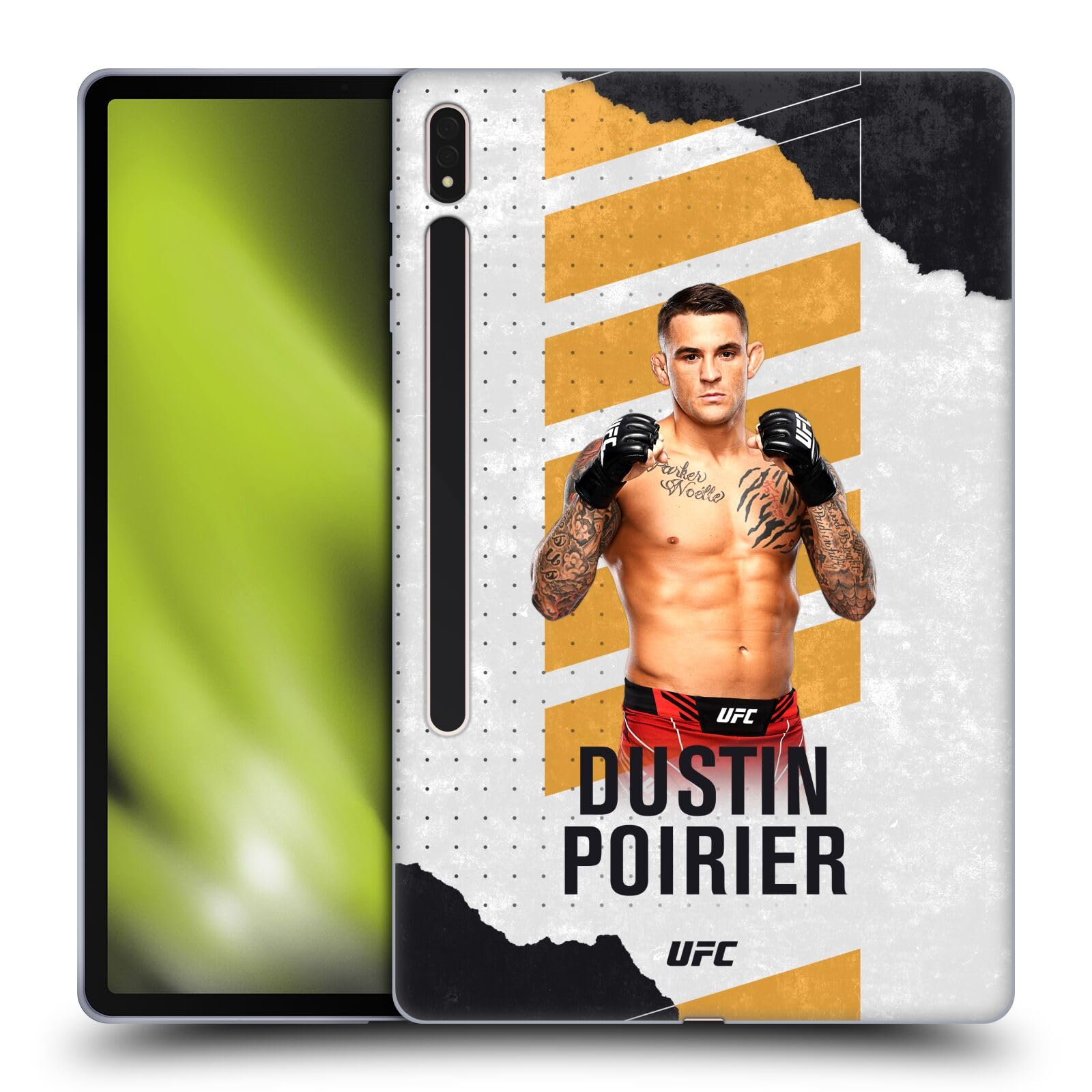 Head Case Designs Officially Licensed UFC Fight Card Dustin Poirier Soft Gel Case Compatible with Samsung Galaxy Tab S8 Plus