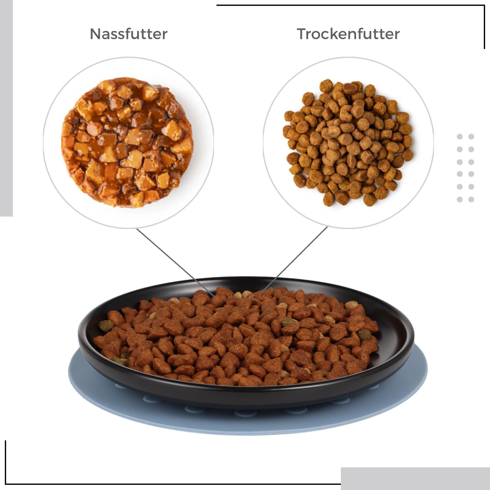 Keramik-Katzenfutterschale Set - Anti-Schnurrhaar-Müdigkeit, Mit Rutschfester Matte