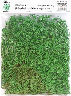 Yline Imperdibles pequeños, color verde, aprox. 28 mm, 3162 g, 1000 unidades