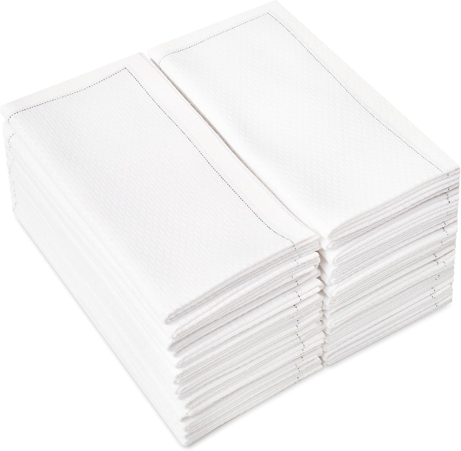 FIVE STAR NAPKINS White Hand Towel - 100% Cotton, Disposable Hand Towels for Bathroom - Paper Guest Napkins, Paper Hand Towels Bathroom, 10.6" x 10.6" (Folded 5" x 3 ") - 30 Units