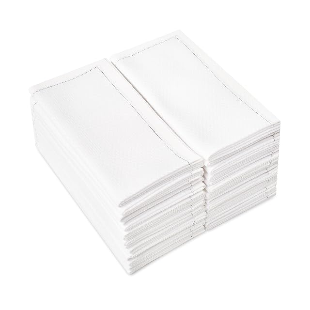 FIVE STAR NAPKINS White Hand Towel - 100 Cotton Disposable Hand Towels for Bathroom - Paper Guest Napkins