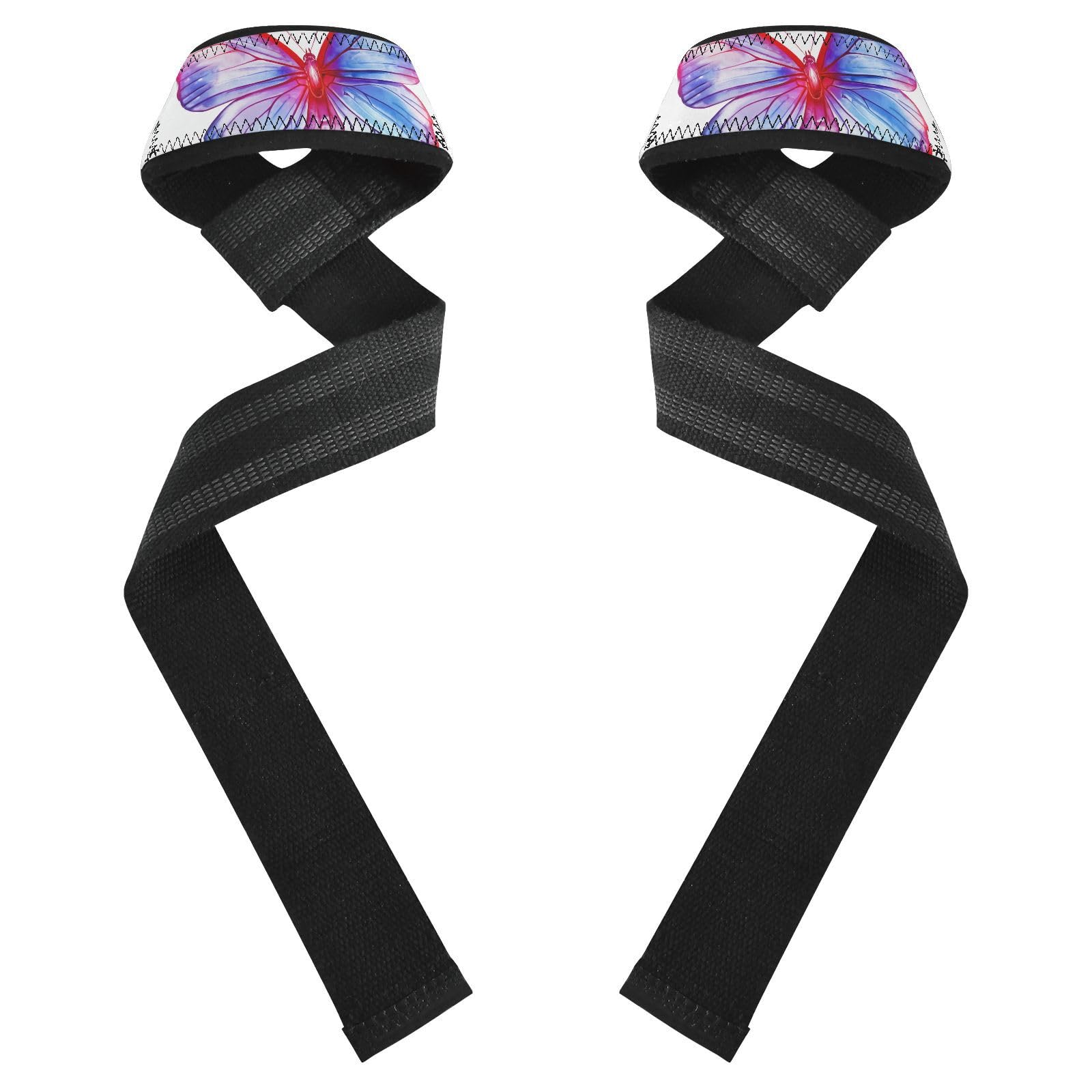 STAYTOP Beautiful Butterfly Wrist Straps for Weightlifting,Lifting Straps with Neoprene Cushioned Wrist Padded and Anti-Skid Silicone for Strength Training,Bodybuilding,Deadlifting