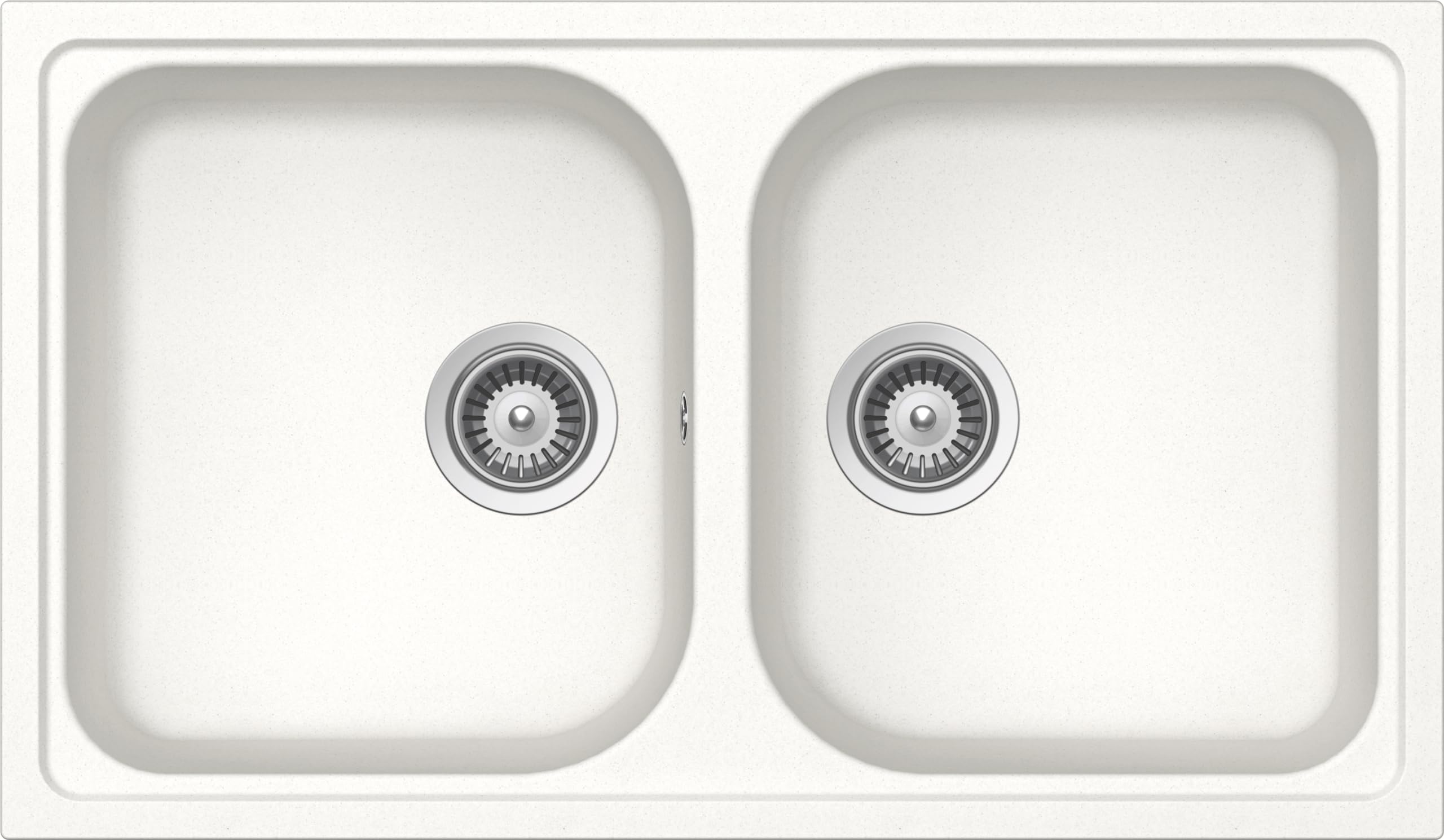 SCHOCK | Fregadero de cocina Lithos N200 2 senos, material Cristalite®, blanco absoluto, 860 x 500 mm