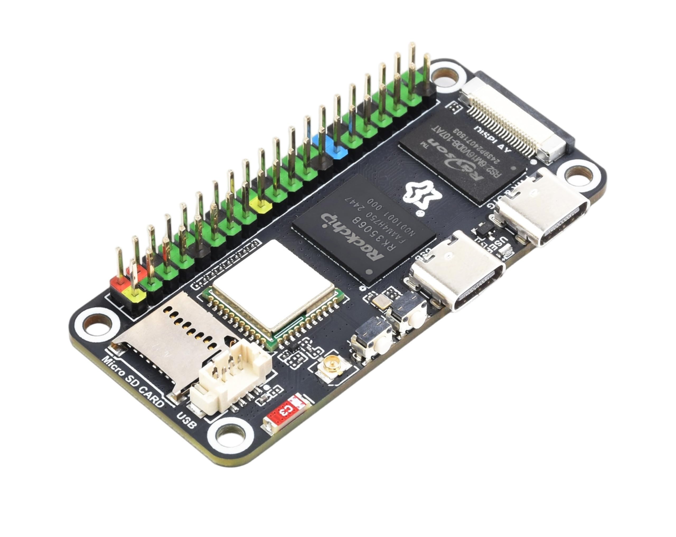 Placa de desarrollo Lyra Zero W Micro Linux basada en chip RK3506B, integrada con procesadores Arm Cortex-A7 y Arm Cortex-M0, WiFi 6 integrado y módulo BT, interfaz MIPI DSI de 2 carriles, etc.