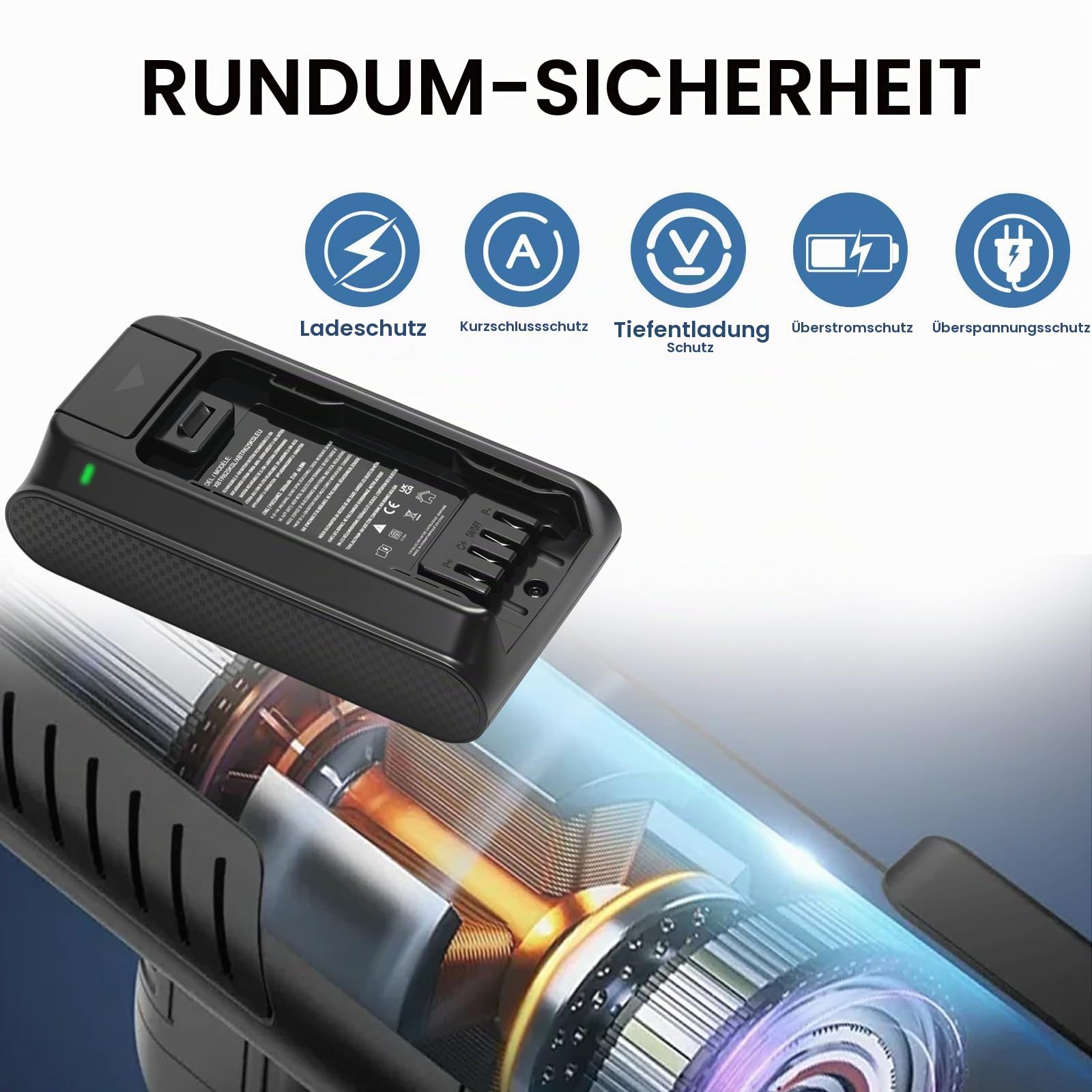 3000mAh 21.6V Akku-Ersatz kompatibel mit Shark XBTR625KSL/XBTR625KSLEU Serie kabelloser Staubsauger