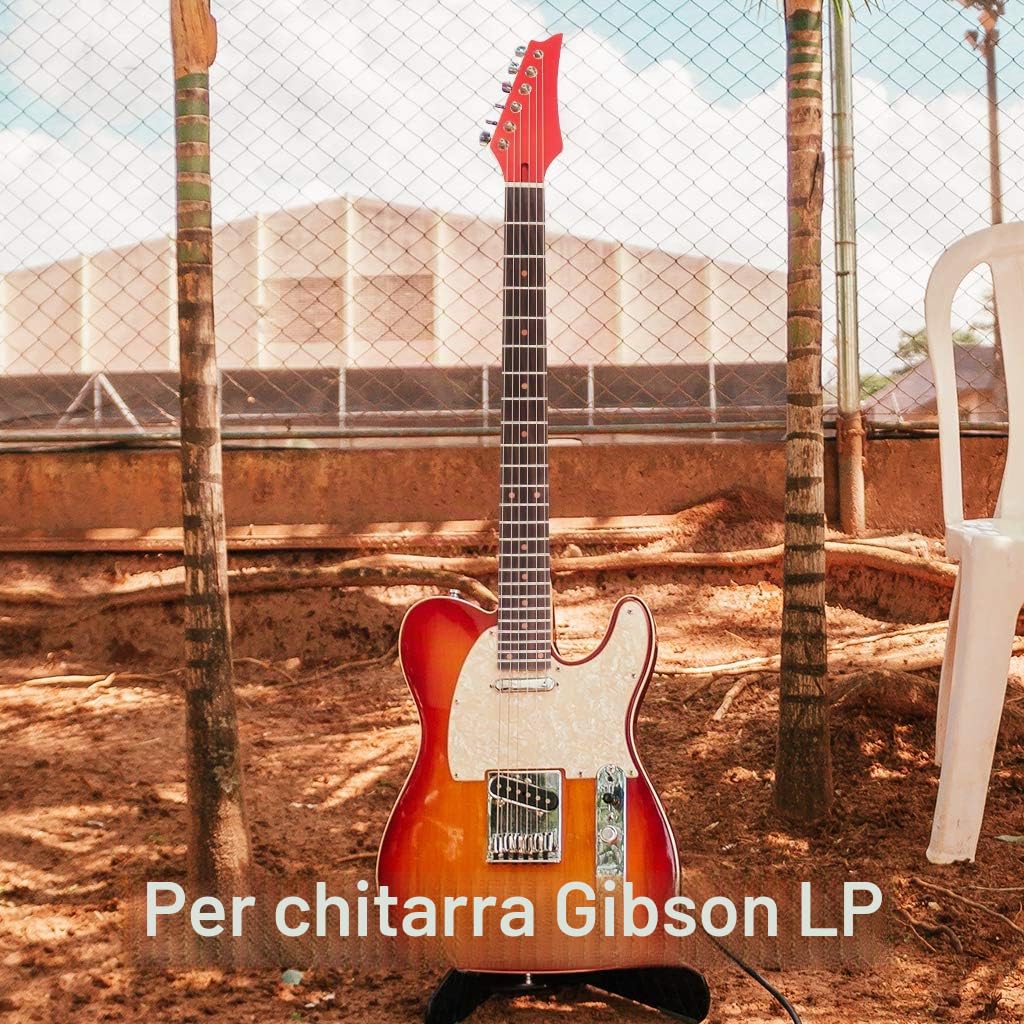 Alnicov Chitarra Elettrica Collo Testa di Acero In Palissandro Tastiera 24 Tasti per IBZ Parti di Ricambio Rosso