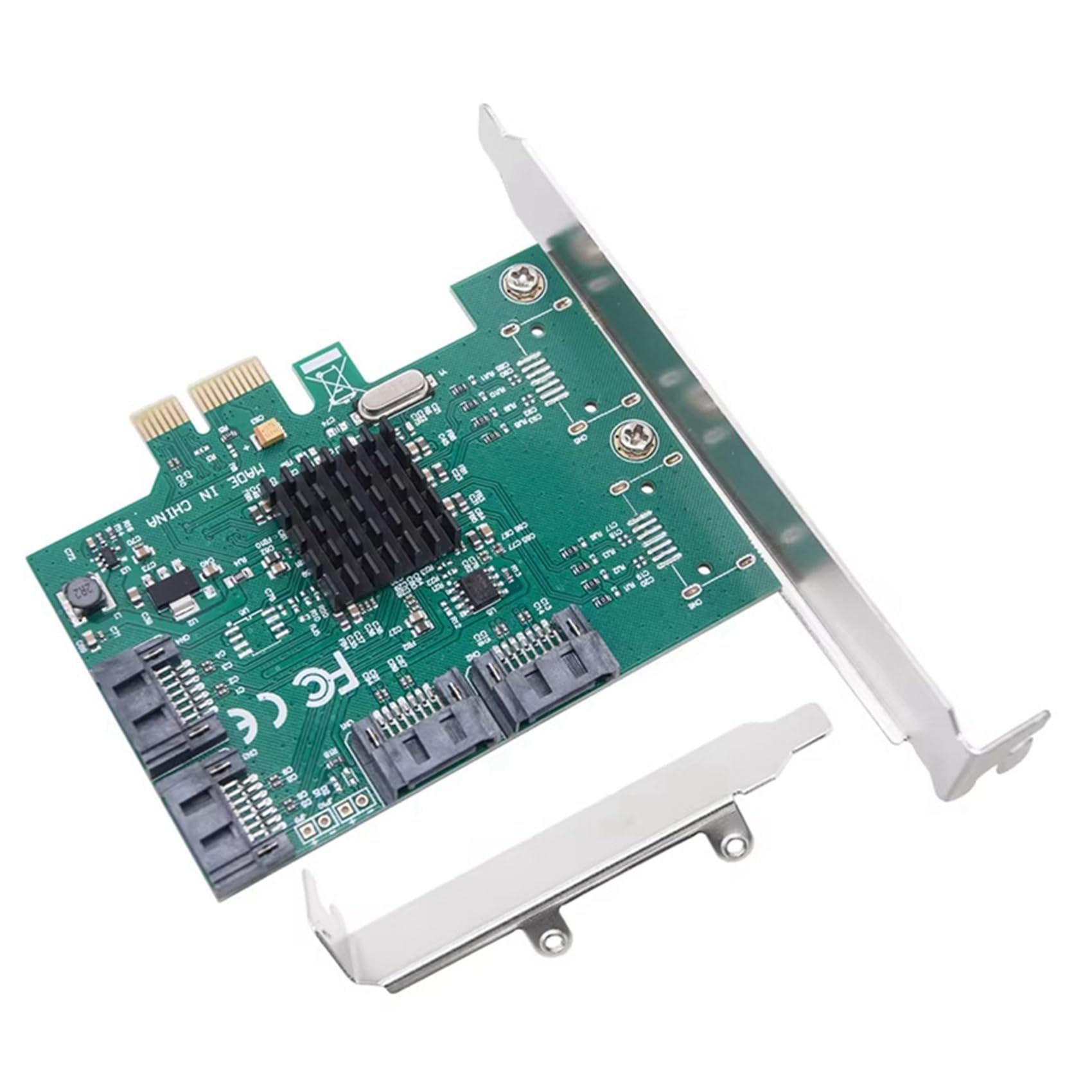 2 adattatori PCIE PCI Express X1 a 4 porte SATA3.0 Controller 88SE9215 Chip PCI E PCI-E 3 Multiplier