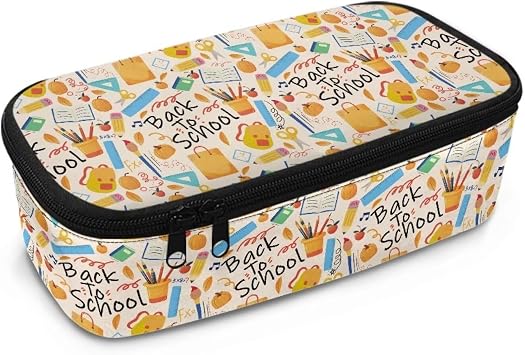 Yellow Pencil Case For Boys Girls Cute Cartoon Pencil Box Large Capacity Pen Box Storage Bag Organizer Pouch Pen for Middle School Office