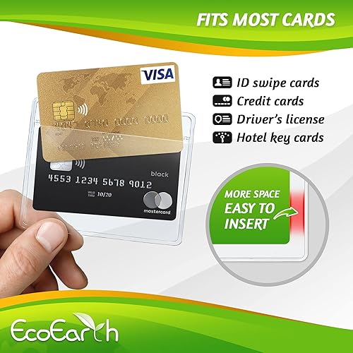 Miniatura 10 de EcoEarth Soporte vertical para tarjetas de identificación sin cremallera con borde suave (transparente, 2.25 x 3.5 pulgadas, paquete de 250 unidades