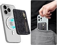 Vista 3 de Cavor Compatible con Magsafe Wallet, soporte ajustable, cartera magnética para iPhone 17/16 Pro Max/14 Pro/15/14 Plus/13/12, tarjetero Magsafe