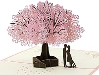 PENTA ANGEL Handmade 3D Pop Up Cherry Blossom Card - Romantic Love Letter for Anniversary Wedding Valentine Birthday Gifts