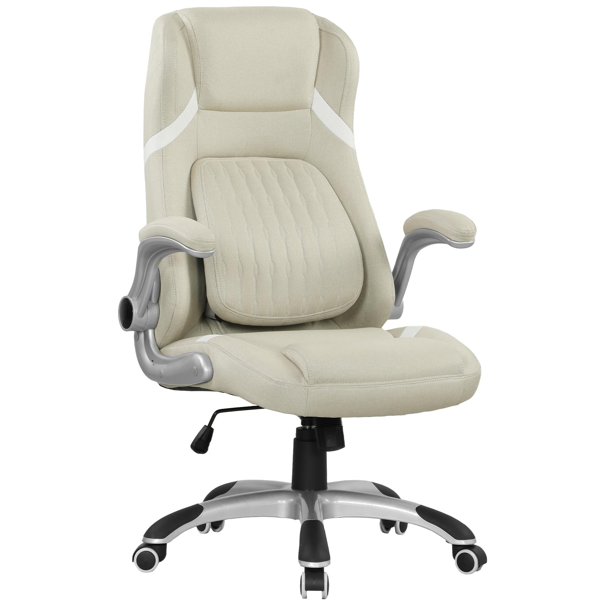 Vinsetto Ergonomic Executive Office Chair Adjustable Lumbar Support Beige