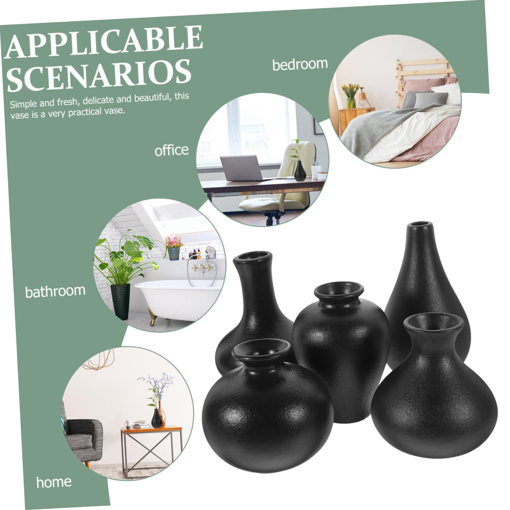 5kawałki Sztuk Ceramicznych Mini Wazonów Do Kwiatów Zen Styl Eleganckie Dekoracje Do Wnętrz Praktyczne i Estetyczne Akcesoria Kwiatów