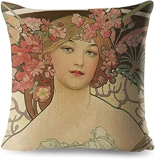 LPLH Européen et américain ameublement créatif taie d'oreiller dorée Peinture à l'huile décorative canapé de Voiture Housse de Coussin Lin Bronzant oreiller-BZ03815_45 * 45cm