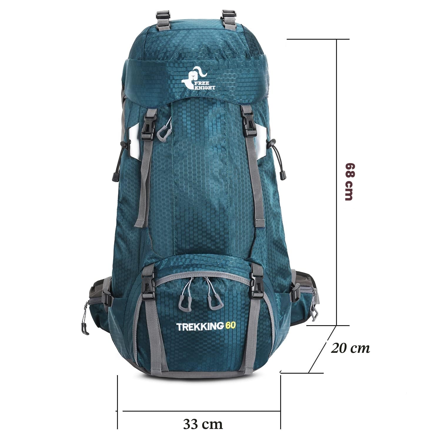 Bseash 60L impermeabile zaino da trekking leggero con copertura antipioggia, zaino da viaggio sport all'aperto per arrampicata campeggio turismo