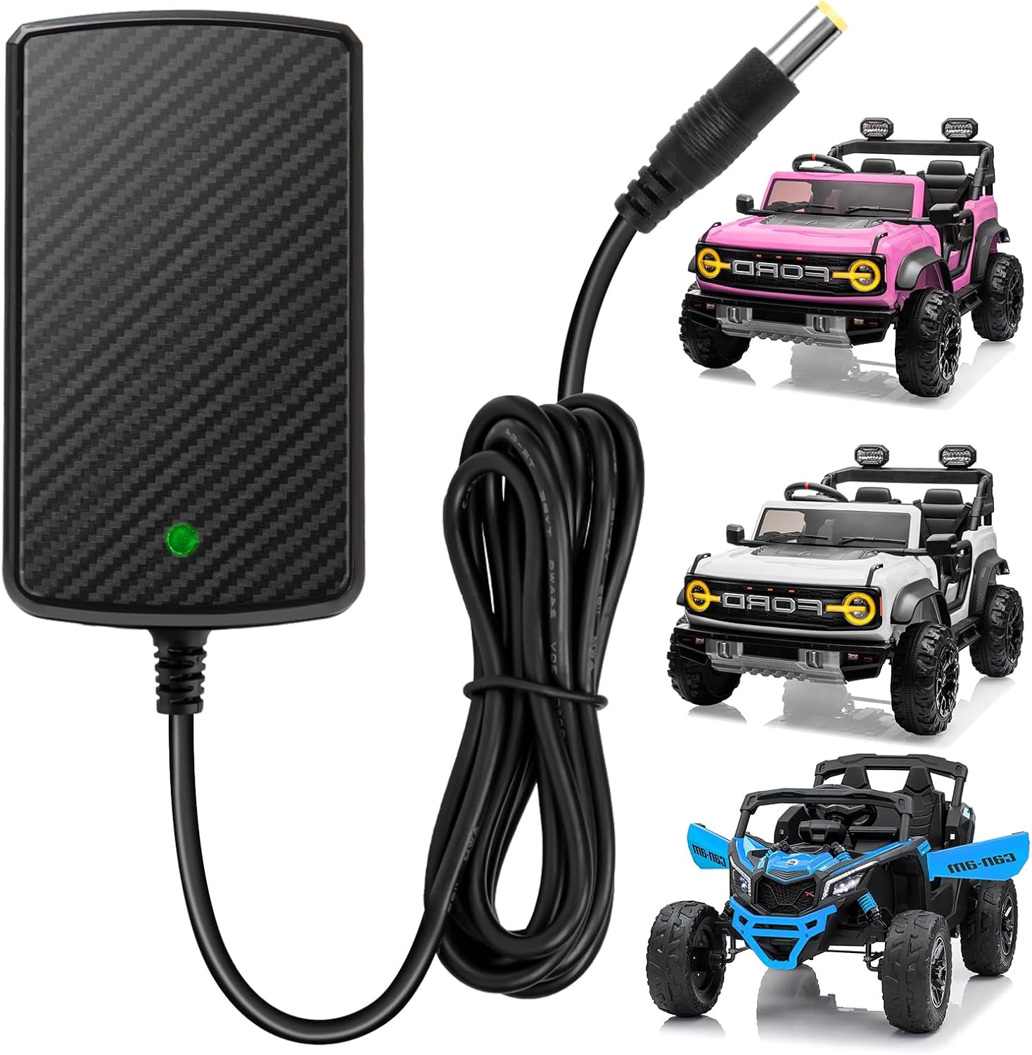 24V Charger for Ride On Toys Car 24 Volt Battery Charger for Kids Ride on Toys Wrangler SUV Kid Trax Dynacraft Toy Car Jeep ATV Quad Disney 24V Electric Battery Cars Supply Power Adapter