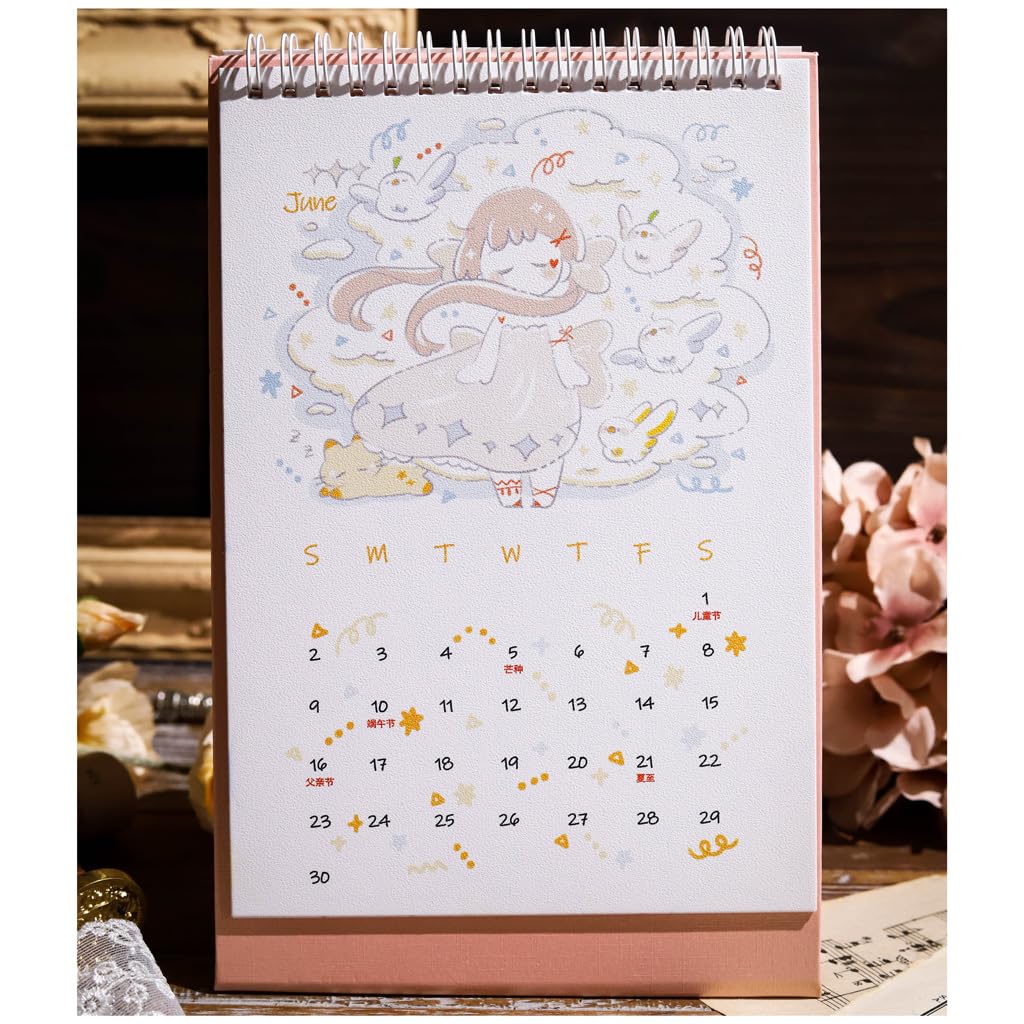Amazon | 2024 かわいい卓上カレンダー A5 リマインダー時間メモ週間