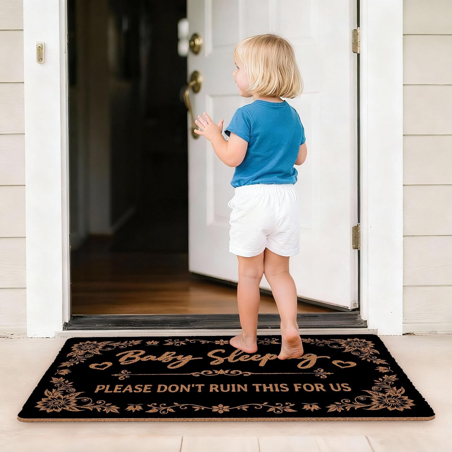 Baby Sleeping Please Don't Ruin This for Us Doormat, 17x30 Inch, Funny Front Door Welcome Mat, Cute Coir Door Mat, Beautiful Color and Sizing for Outdoor and Indoor uses