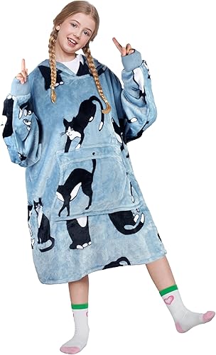Miniatura 113 de Catalonia Rainbow Cat Oversized Blanket Hoodie Sweatshirt for Kids, Wearable Fleece Pullover with Large Front Pocket, Teen Boys Girls Gift