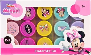 Disney Juego de sellos de Minnie Mouse, 15 piezas, juego de manualidades para niños con 15 sellos, set de sellos a partir de 3 años, producto con licencia junior