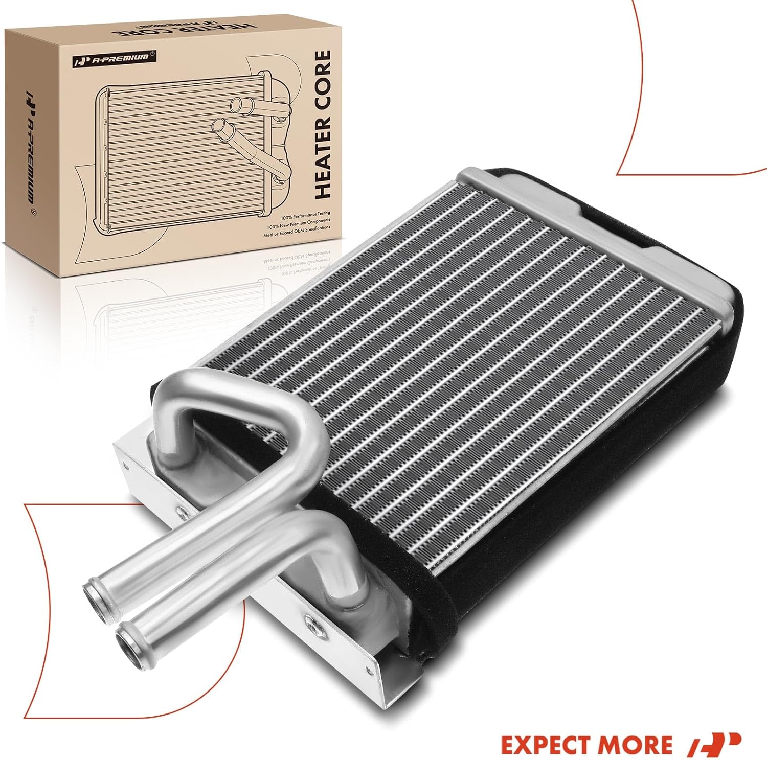 A-Premium HVAC Heater Core Compatible with Jeep CJ5 1977-1983, CJ7 1977-1986, Scrambler 1981-1985, Sport Utility, Front Side, Replace# 5462705, 5469877