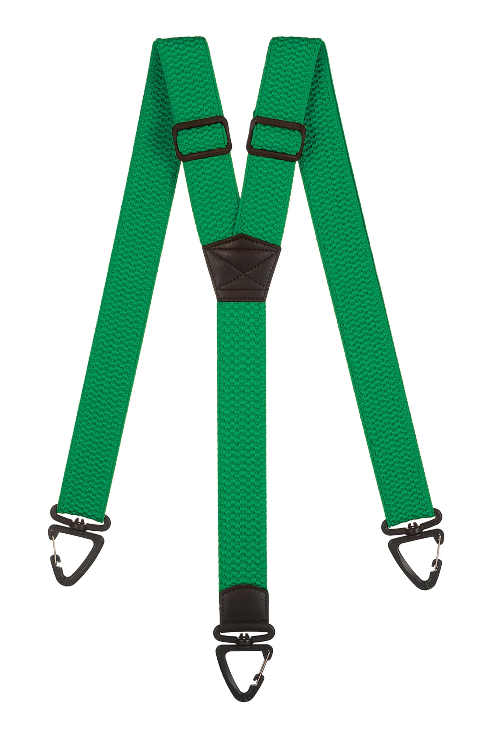 Olata Heavy Duty Y-Shape Braces/Suspenders with Plastic Carabiner Clips - 4cm. Green