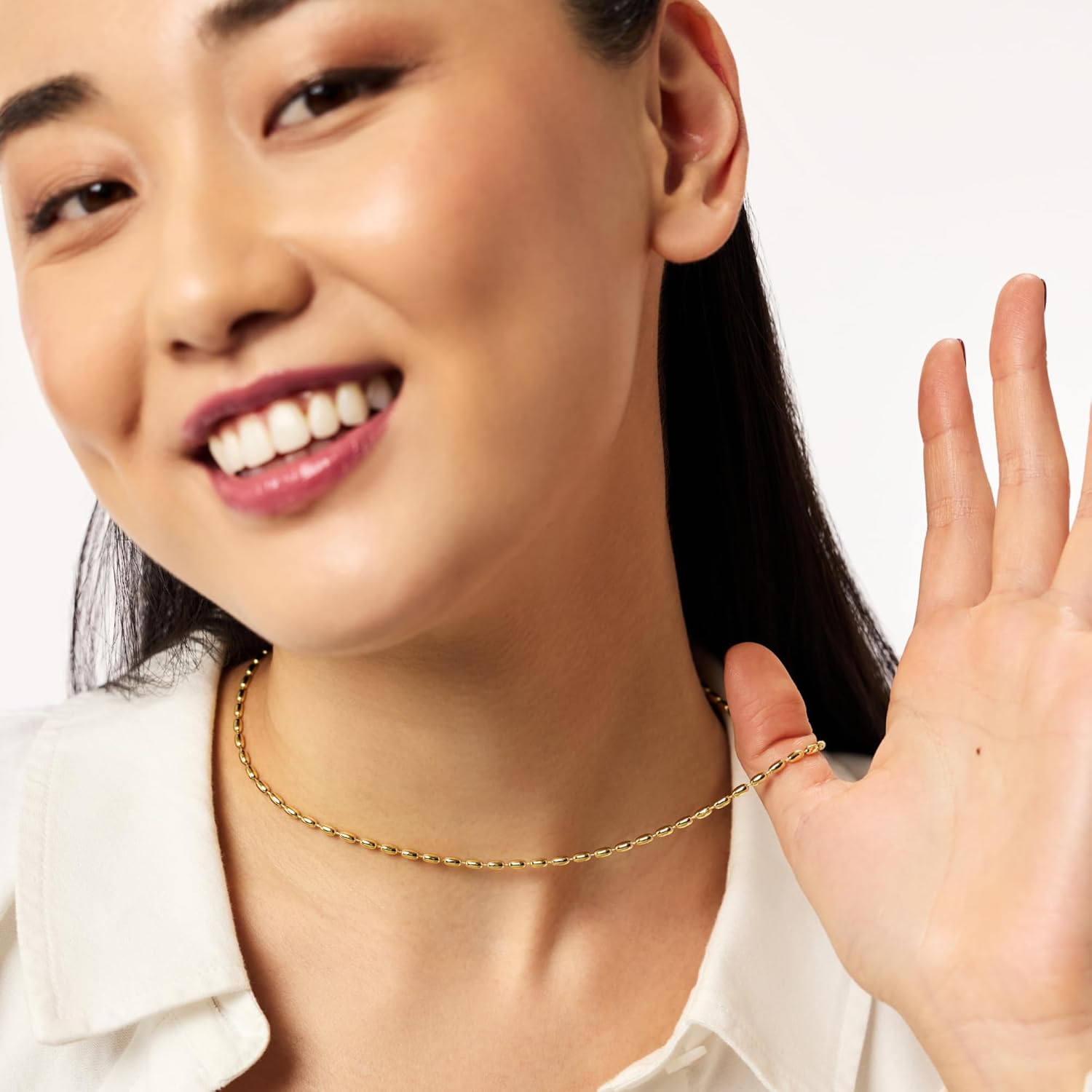 Ana Luisa Jewelry Gold Chain Necklaces for Women - 14K Gold Plated Dainty Necklaces for Layering and Daily Wear - Hypoallergenic, Water-Resistant Jewelry - Flower, Heart, Chain Assorted Styles