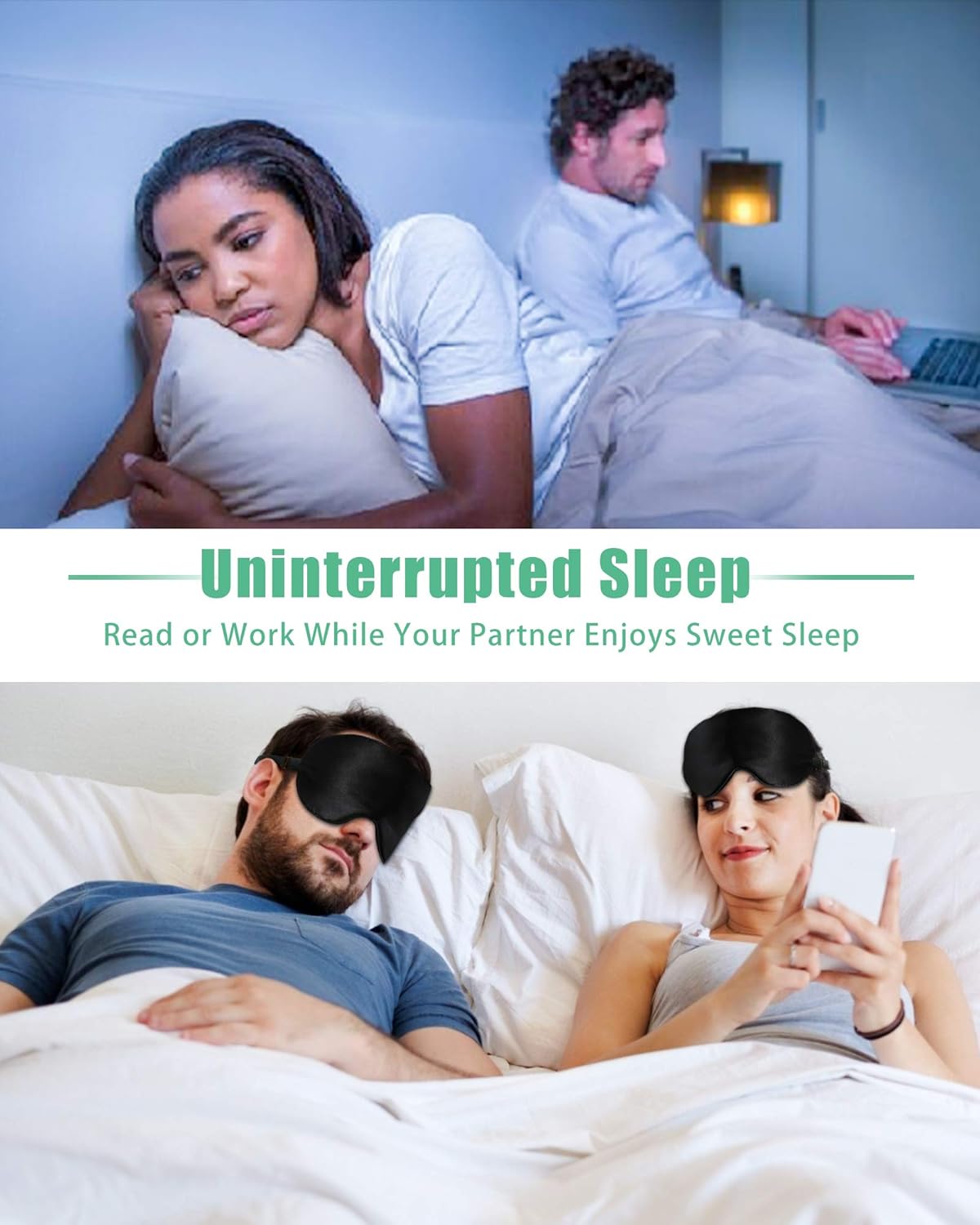 Silk Sleep Mask, 3 Pack 100% Real Natural Pure Silk Eye Mask with Adjustable Strap, Eye Mask for Sleeping, BeeVines Eye Sleep Shade Cover, Blocks Light Reduces Puffy Eyes Gifts : Health & Household