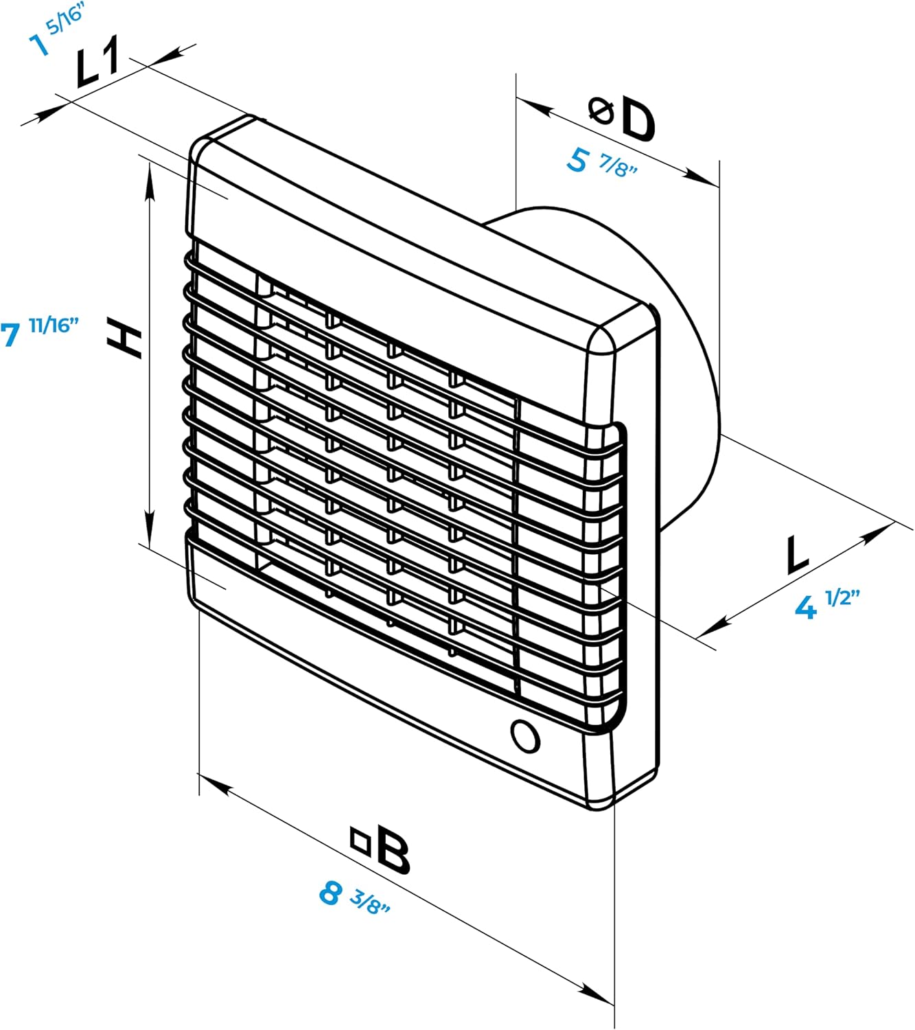 VENTS-US 150 MA Axial Fan - Easy to Install 6" Through The Wall Exhaust Fan, 176 CFM, with Automatic Shutters - Removes Unpleasant Odors, Fumes, and Airborne Pollutants