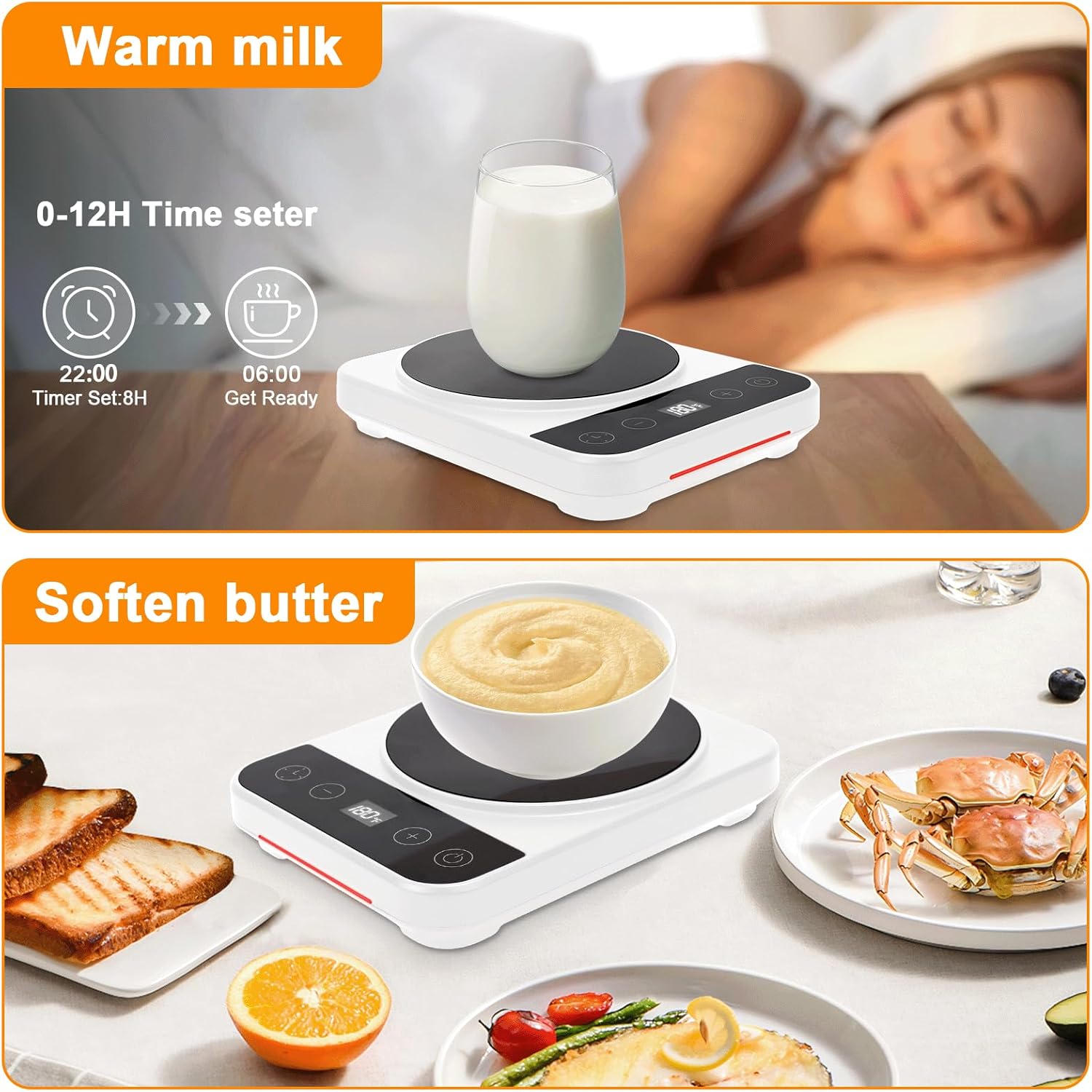 Sourdough Starter Warmer, Coffee Mug Warmer (70-100°F), Cup Warmer for Desk for Heating Coffee, Tea, Milk