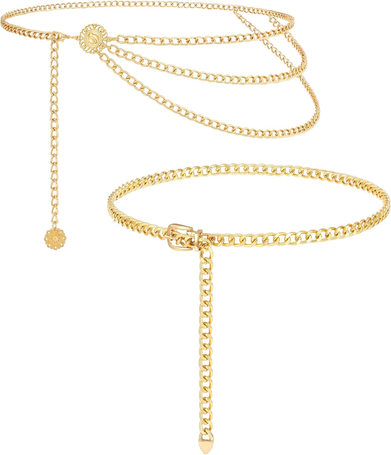 VONMELLI Chain Belt for Women Fashion Metal Waist Chain Belts for Dress Jeans