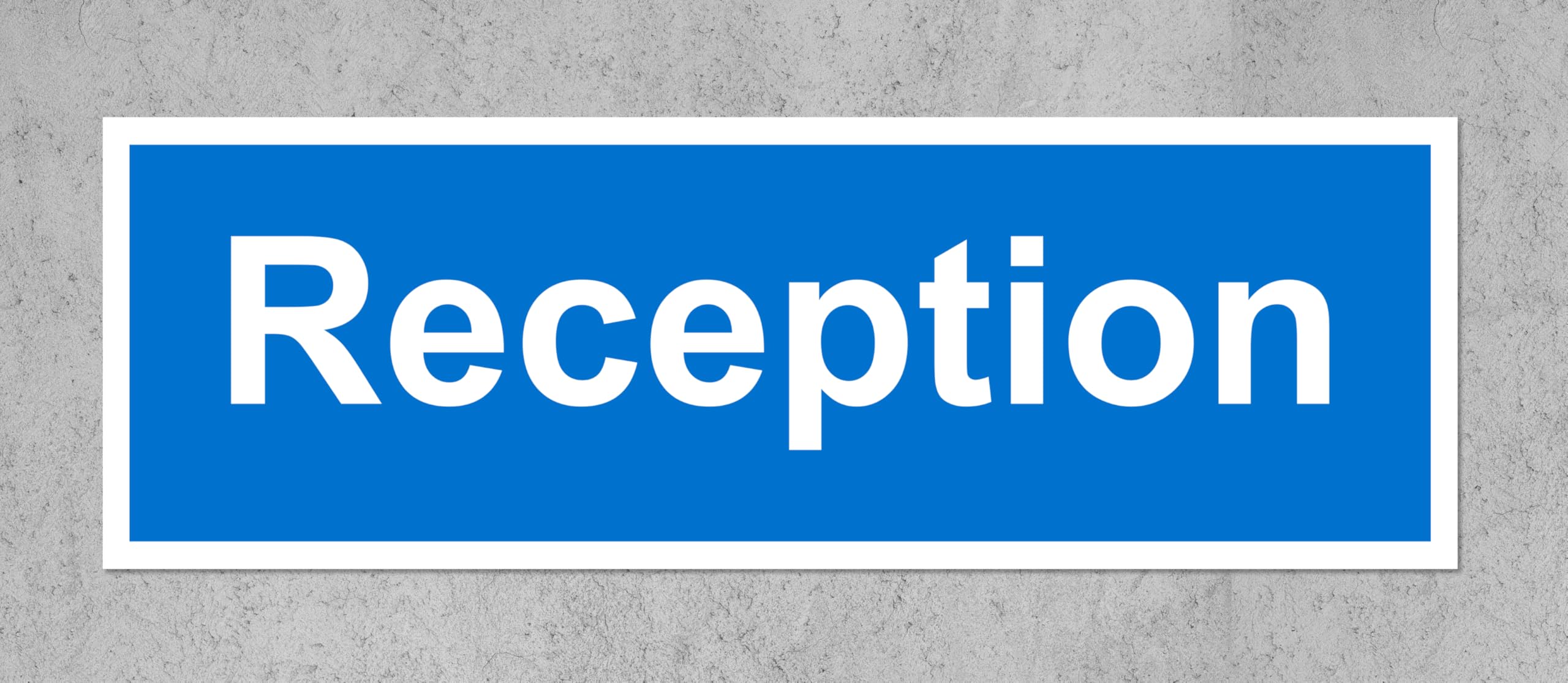 Reception safety sign (L) - Self adhesive sticker (600mm x 200mm)