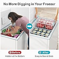 Vista 2 de iSPECLE Freezer Organizer Bins, 4 Pack Deep Freezer Baskets for 5 to 7 Cu.Ft, Stackable Wire Chest Freezer Organizer Bins for Small Food, Strong