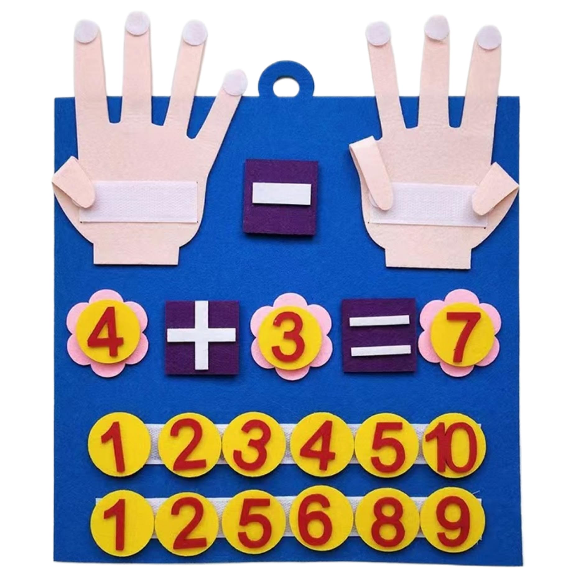 Numeri da dito in feltro Giocattolo matematico per bambini Divertimento carino Educazione precoce Giocattoli di conteggio con anello per appendere Giocattoli di apprendimento vibranti fai-da-te Attiv