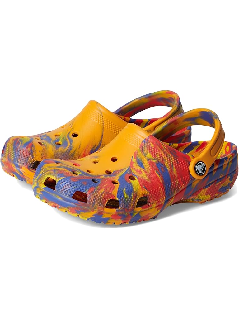 Yellow Crocs Classic Marbled Tie-Dye Clog (Little Kid/Big Kid)