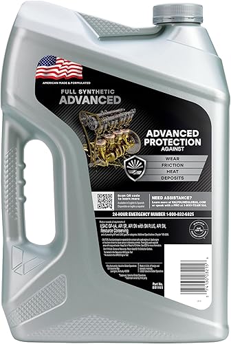 Vista 134 de Valvoline Advanced - Aceite de motor, SAE totalmente sintético