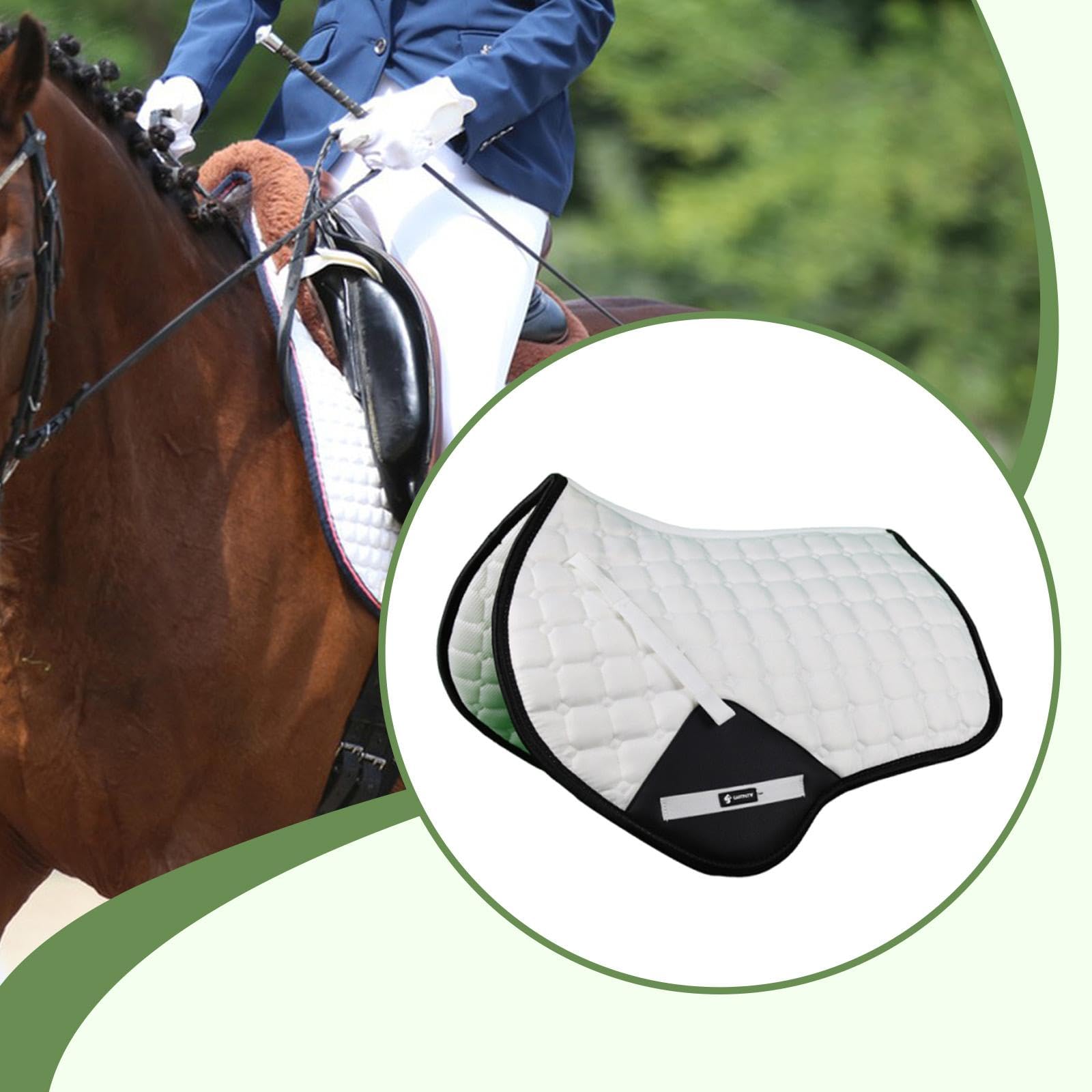 Manta para Caballo Almohadilla de Silla de Montar Cojín Ecuestre Antideslizante Absorbente de Sudor de Lona Adecuada para Entrenamiento Salto Ecuestre