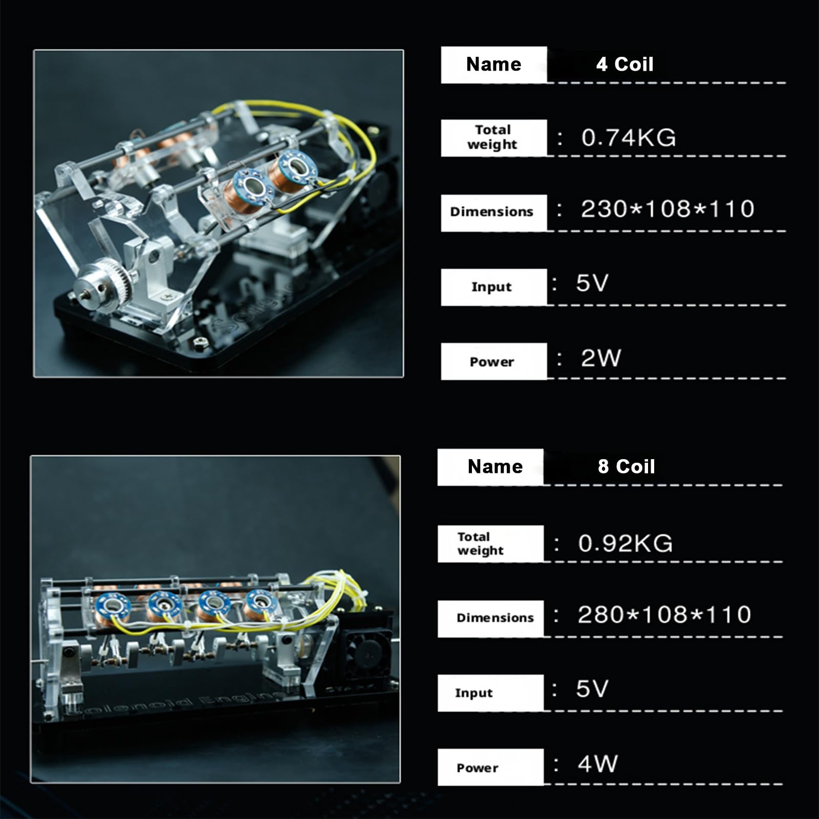 Model silnika elektromagnetycznego cewki – silnik w kształcie litery V ze światłami LED, zintegrowany obwód doładowania do zaawansowanych technologicznie eksperymentów fizycznych i uprawy