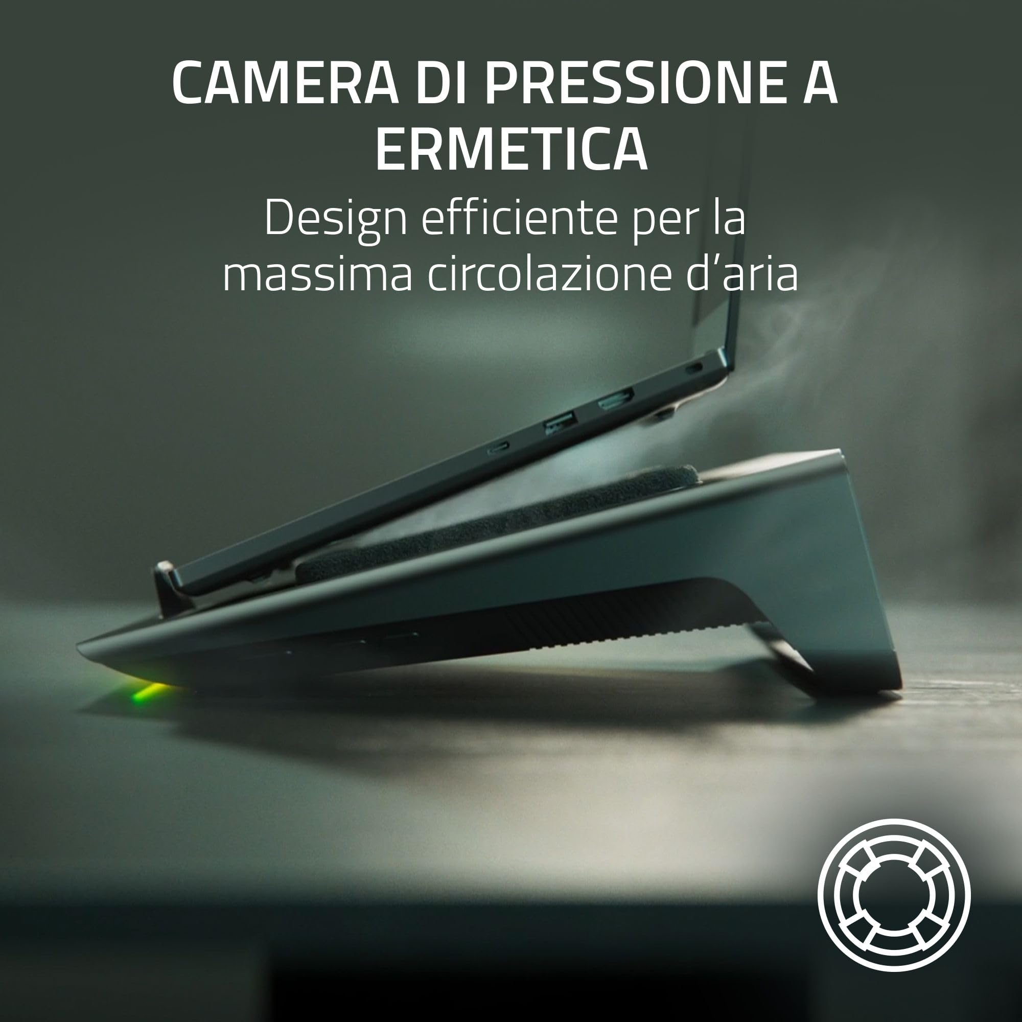 Razer Laptop Cooling Pad 14'-18' Intelligente a Pressione Ermetica Nero