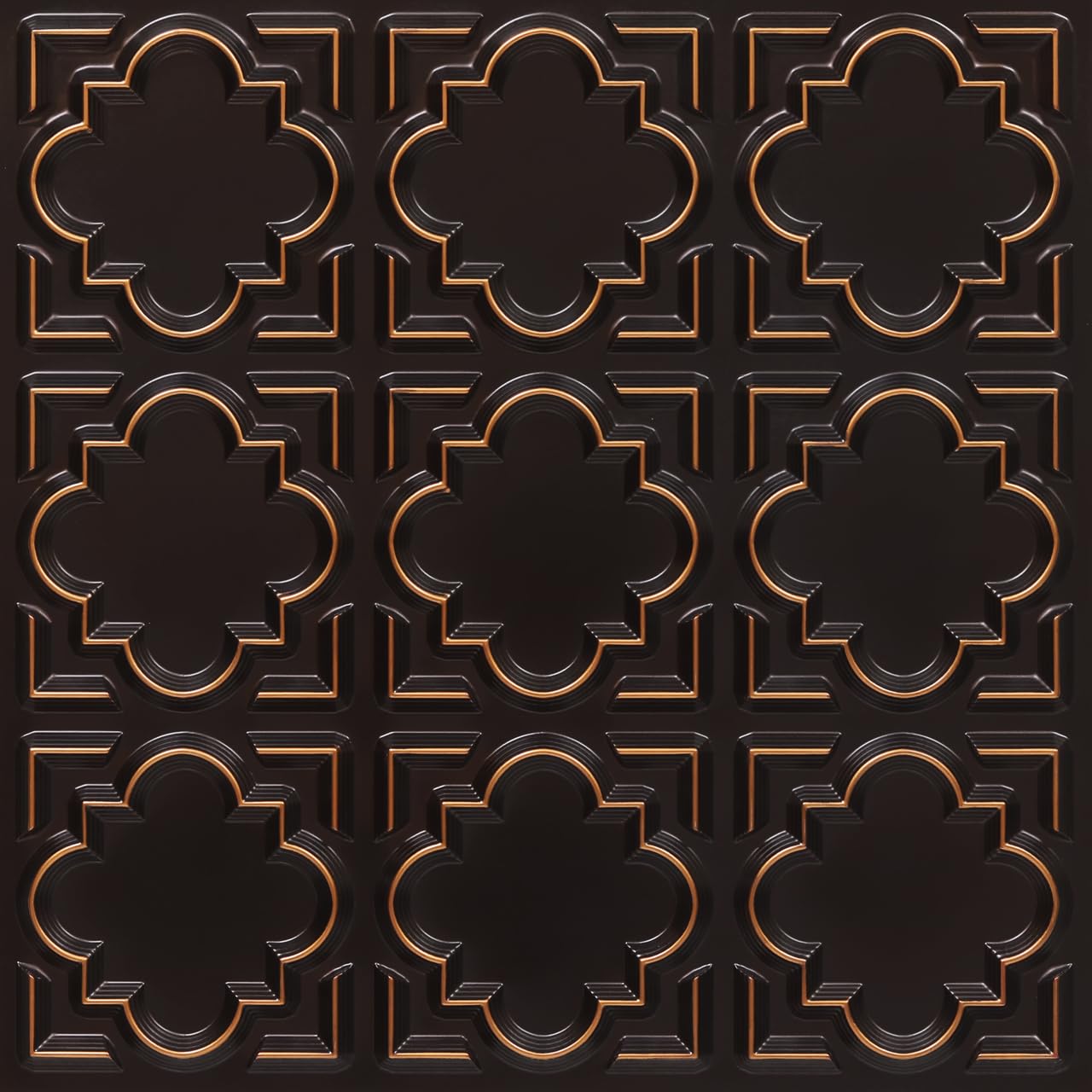 Casablanca-Faux Tin Ceiling Tile - Antique Copper 25-Pack