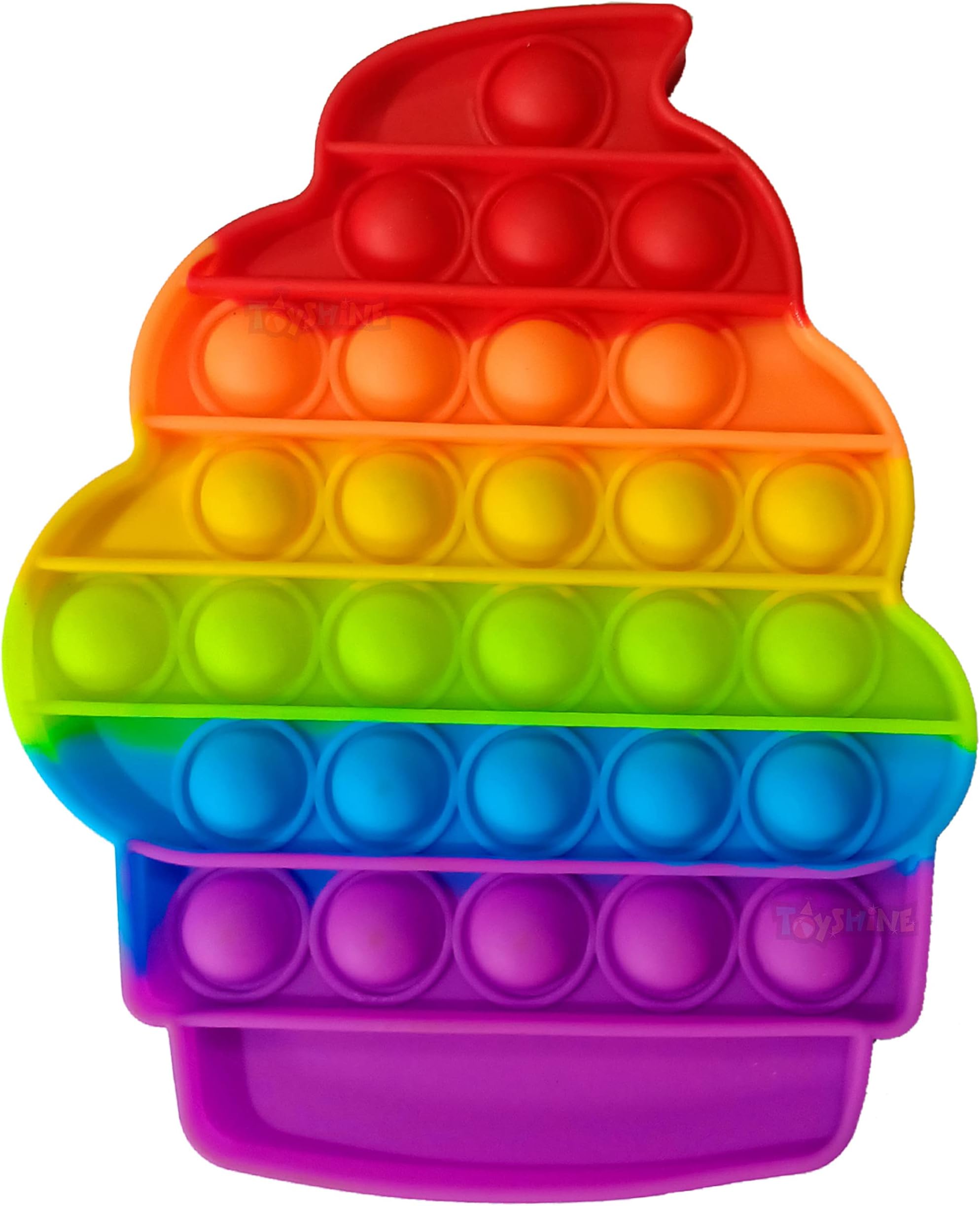 - Kids Fidget Toy Pack of 1 - ICE Cream Softy Fidget Popping Sounds, BPA Free Silicone, Push Bubbles Sensory Toy - Dark Color Pop It Toy, Multicolor