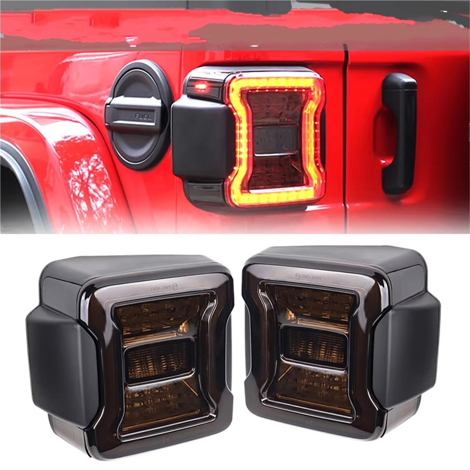 Fari Posteriori Auto Per Jeep Per Wrangler JK 2007-2017 Auto Luce Di Freno Di Retromarcia Indicatori Di Direzione Lampada Luci Di Marcia 2x Luci Di Coda Posteriori A LED Fanali Posteriore(Black Euro V