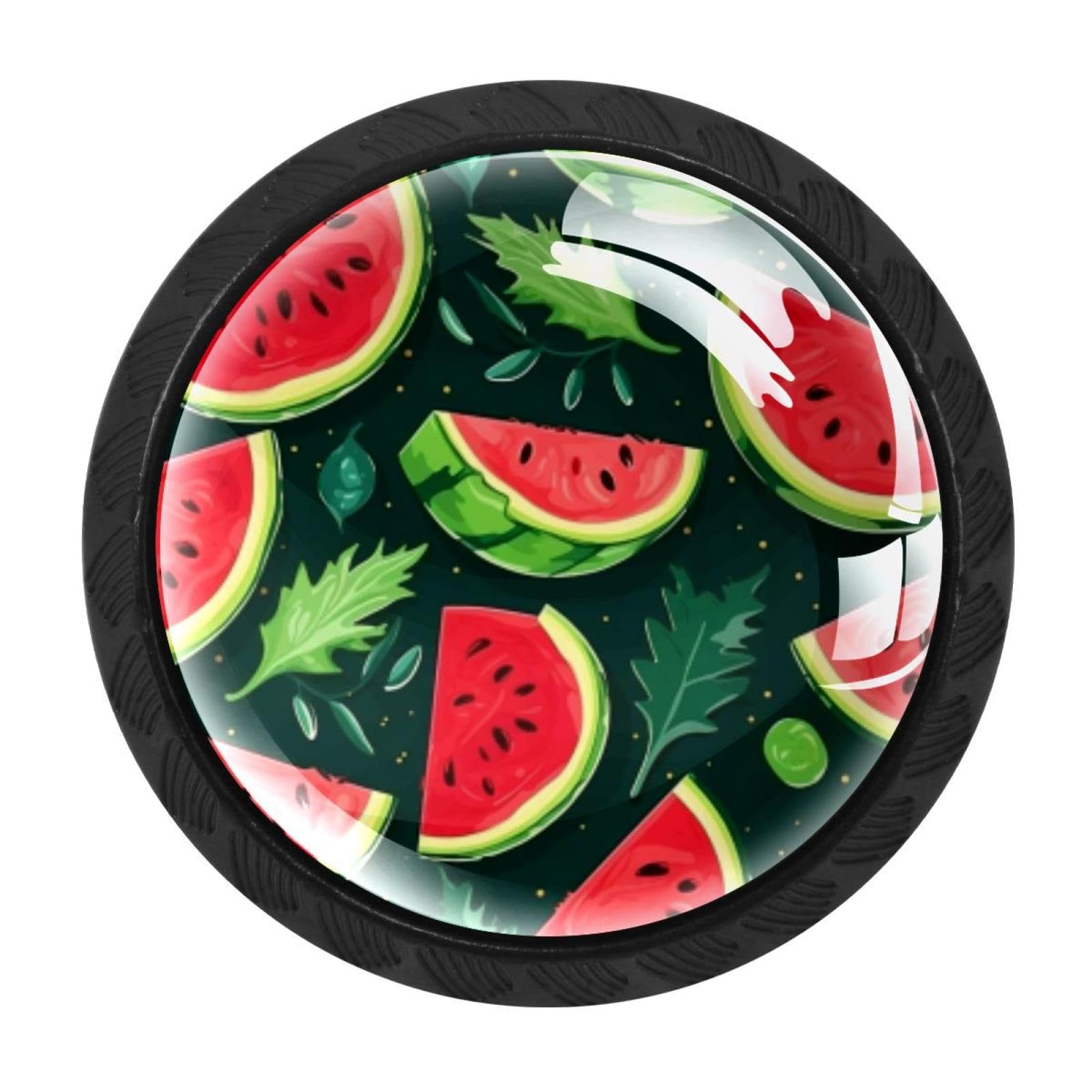CHENZZZZ 4 Pack Black Cabinet Pulls Watermelon Kitchen Cabinet Handles for Bathroom Drawer Pulls Dresser Knobs