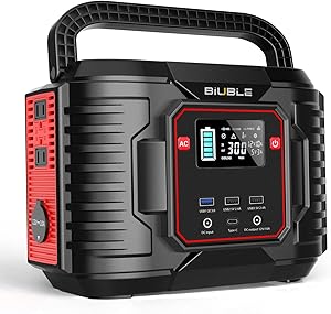 BIUBLE ポータブル電源 大容量 80000mAh 296Wh 300W 蓄電池 ポータブル 