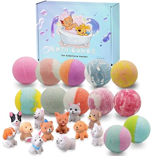 Miniatura 1 de Bombas de baño para niños con juguetes en el interior de los niños bombas de baño orgánicas de burbujas bombas de baño de 35 ozpor 12 piezas set de