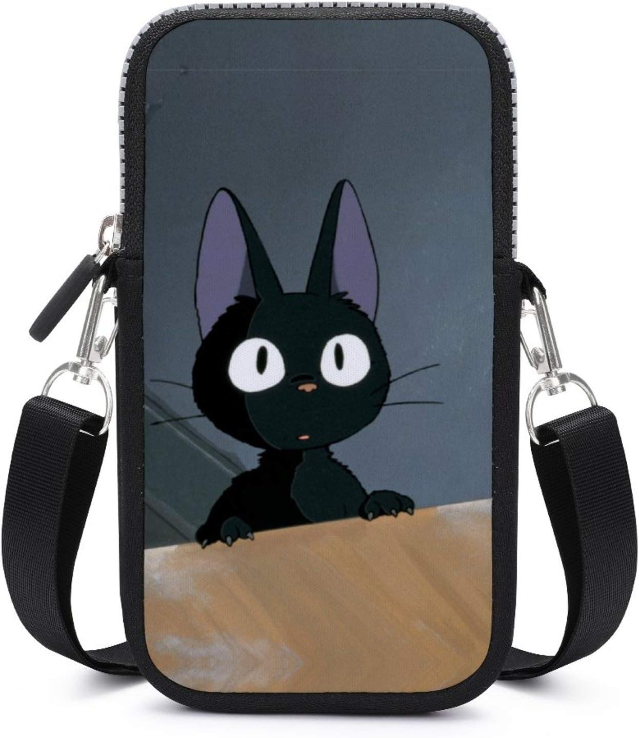 black cat crossbody bolsa