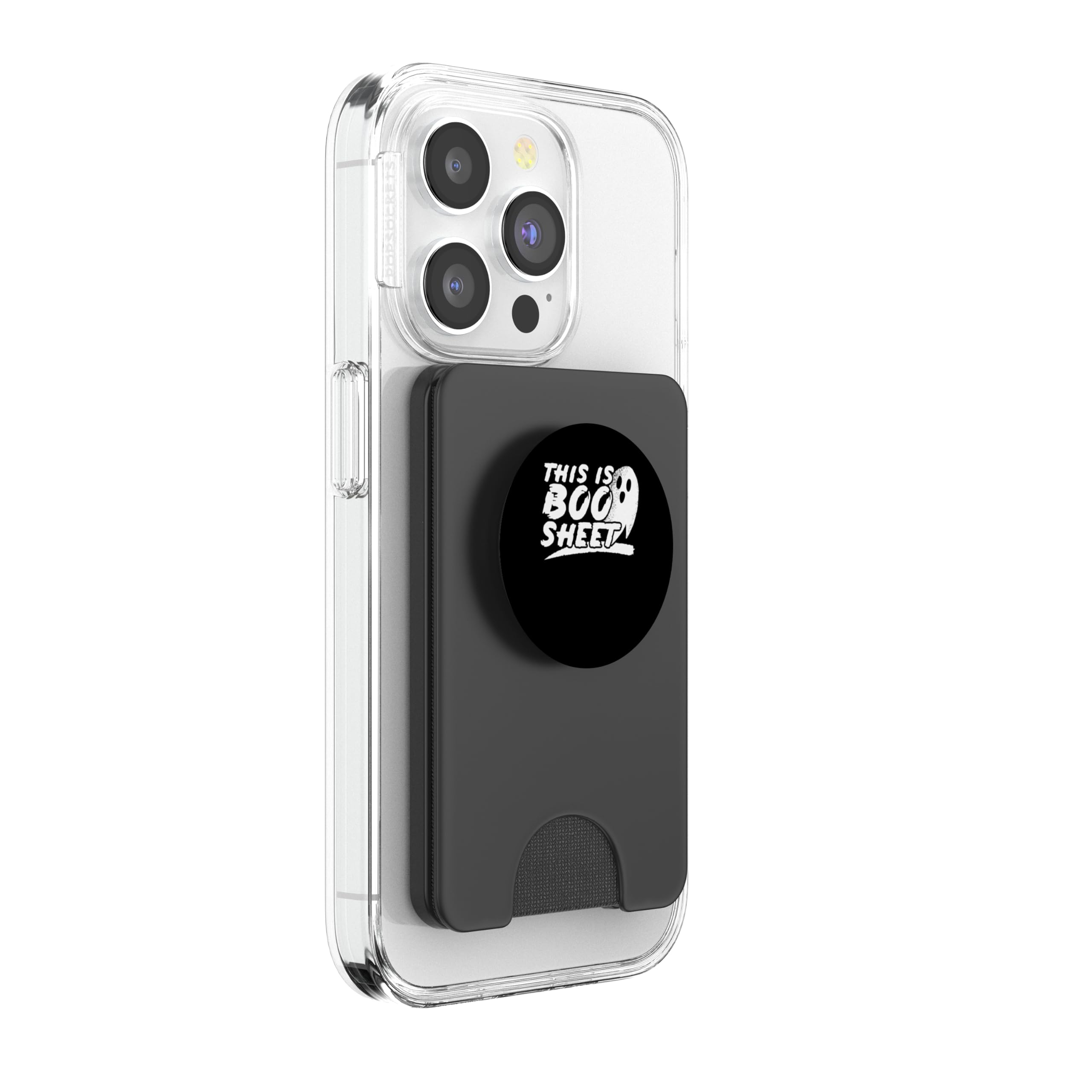 This is boo sheet - Halloween Ghost PopSockets PopWallet for MagSafe, Black - Image 4