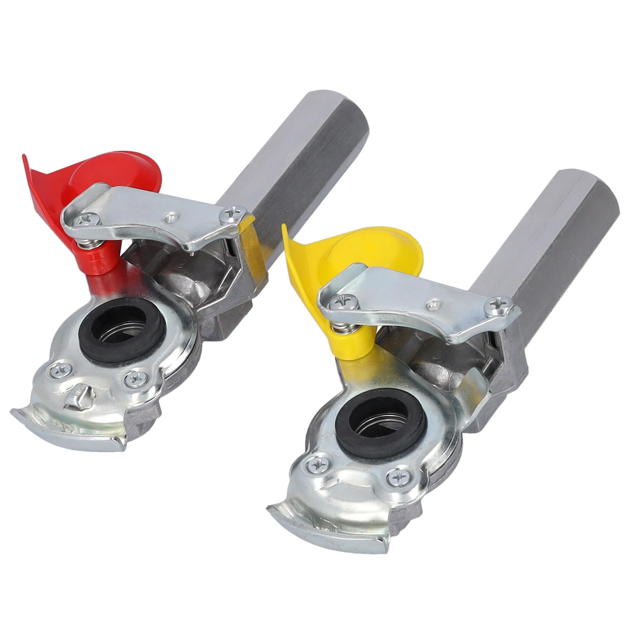 Kupplungskopf Set Rot Gelb Griff M22x1,5 ohne Ventil mit Aluminiumgriff Anhänger